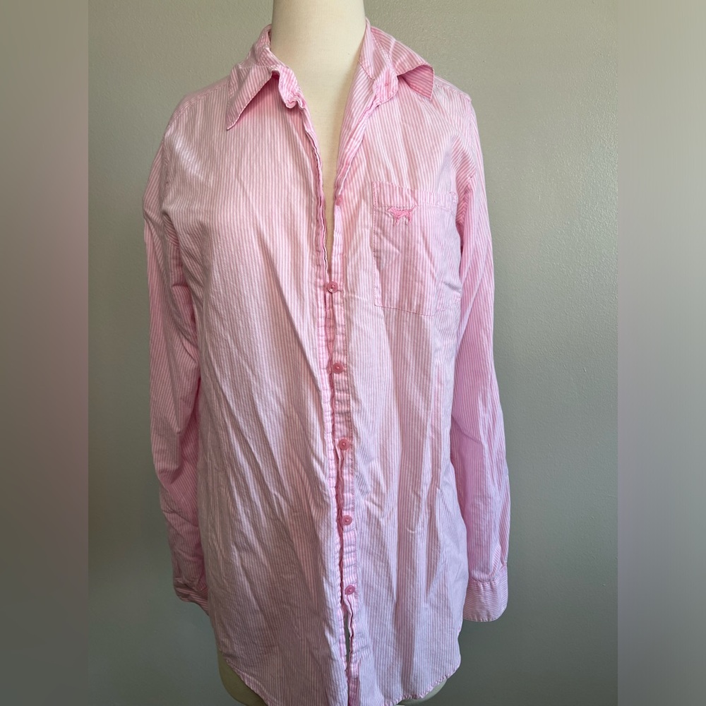 Vintage Y2K PINK Sleep Button Down